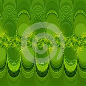 contemporary shades of light green fractal and creative spiral design