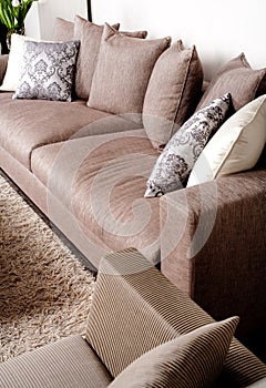 Contemporary sofa in modern setting