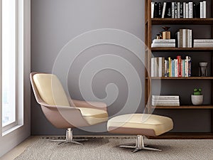 Contemporary study room loft interior