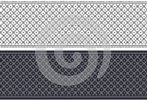 Contemporary Thai fabric patterns that use mostly squares with square points