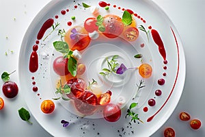 Contemporary Tomato Art Plating AI Generated