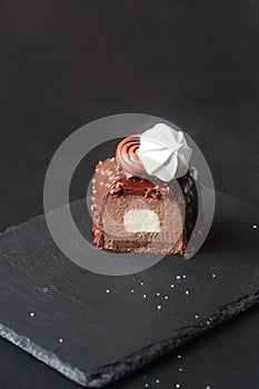 Contemporary Triangle Chocolate Vanilla Mousse Cakes