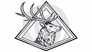 Geometric Deer Head, Abstract Animal, Modern Art, vector design Generative AI photo