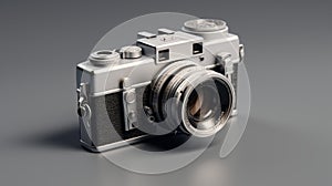 Contemporary Vintage Silver Camera Scene - 3d Rendered Photography