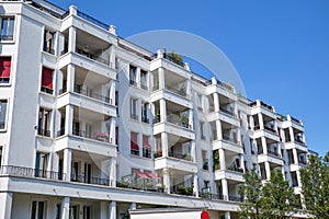 Contemporary white apartment house