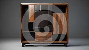 Contemporary Wooden Cabinet Design By Zodat: High Detail, Cubist Elements, Modernist Grids