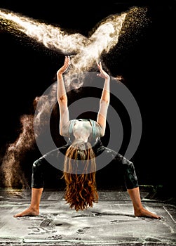 Contemporary dance flour jump