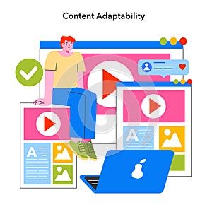 Content Adaptability concept. Vector illustration photo