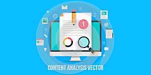 Content analysis concept - flat design web banner