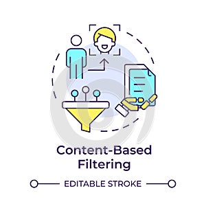 Content-based filtering multi color concept icon