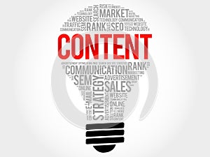 CONTENT bulb word cloud collage