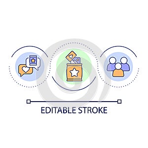 Content consumers loop concept icon