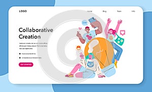 content creation. Flat Vector Illustration