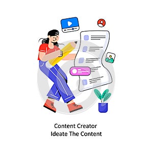 Content Creator Ideate The Content Flat Style Design Vector illustration. Stock illustration