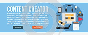 Content creator web banner template