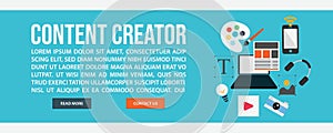 Content creator web banner template