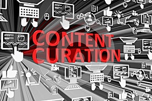 CONTENT CURATION concept blurred background