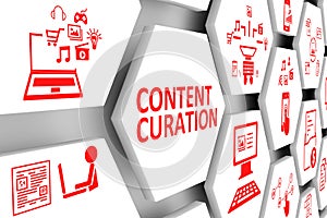 CONTENT CURATION concept cell background photo
