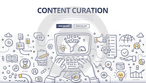 Content Curation Doodle Concept