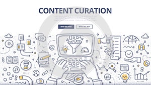 Content Curation Doodle Concept photo