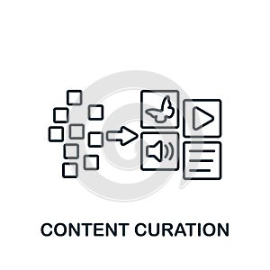Content Curation icon. Monochrome simple Community icon for templates, web design and infographics