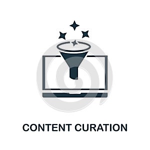 Content Curation icon. Simple element from website development collection. Filled Content Curation icon for templates