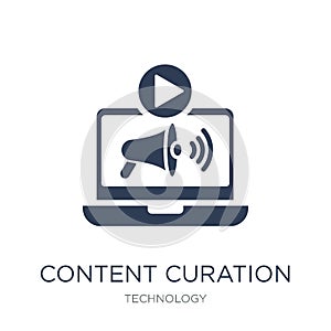 Content curation icon. Trendy flat vector Content curation icon