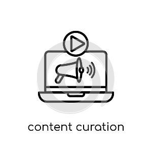 Content curation icon. Trendy modern flat linear vector Content