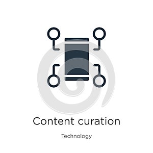 Content curation icon vector. Trendy flat content curation icon from technology collection isolated on white background. Vector