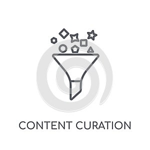 Content curation linear icon. Modern outline Content curation lo