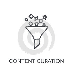 Content curation linear icon. Modern outline Content curation lo photo