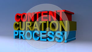 Content curation process on blue photo