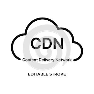 Content delivery network cloud icon.