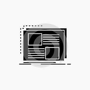 Content, design, frame, page, text Glyph Icon. Vector isolated illustration