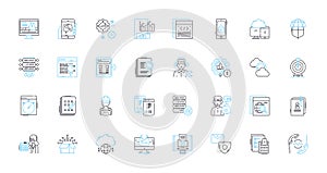 Content design linear icons set. Clarity, User-friendly, Visuals, Headings, Concise, Consistent, Structure line vector