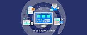 Content development strategy, data analysis, content marketing on different media platforms, video, email, website concept.