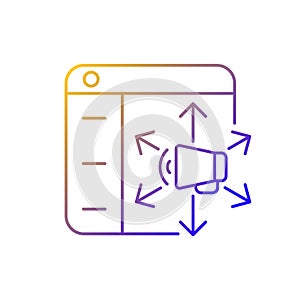 Content distribution platforms gradient linear vector icon