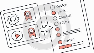 Content Filtering Settings User Interface Vector Design, vector design Generative AI