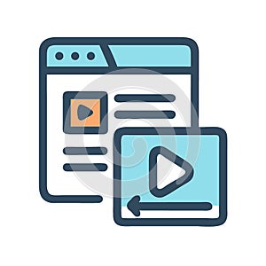 Content icon flat vector