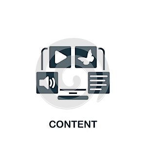Content icon. Monochrome simple Web Design icon for templates, web design and infographics