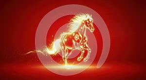 Galloping golden steed