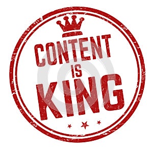 Content is king grunge rubber stamp