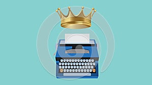 Content is king illustration with type tools and gold crown