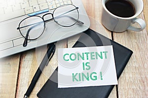 Content is King, Motivational Internet Social Media Words Quotes