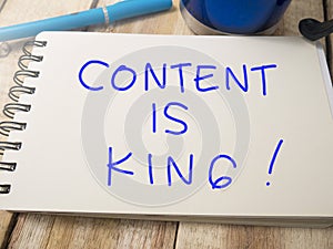 Content is King, Motivational Internet Social Media Words Quotes