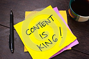 Content is King, Motivational Internet Social Media Words Quotes