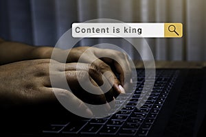 Content is king for SEO website concept. Business, technology internet and web concept. Digital marketing