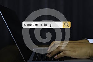 Content is king for SEO website concept. Business, technology internet and web concept. Digital marketing