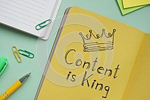 Content is king is shown on the photo using the text