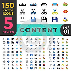 Content Management 150 line flat isometric mobile